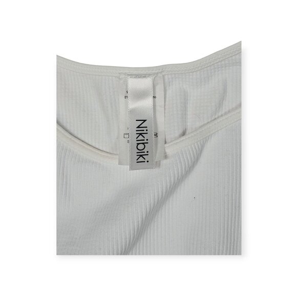 NikiBiki White Ribbed Tank Top Nylon & Spandex - Picture 3 of 6